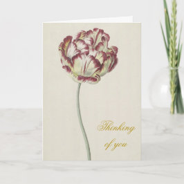 Cartes Pour Fêtes Annuelles Sympathie du coeur - Vintage Tulipe jaune et rouge