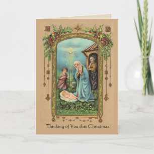 Cartes Pour Fêtes Annuelles Sympathie Noël Nativité Vierge Marie