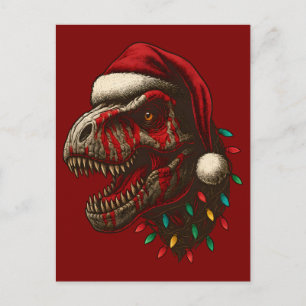 Cartes Pour Fêtes Annuelles T-Rex Père Noël Dinosaur Noël