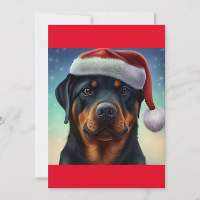 Cartes Pour Fêtes Annuelles T-shirt cadeau de chien de Noël Rottweiler (Devant)