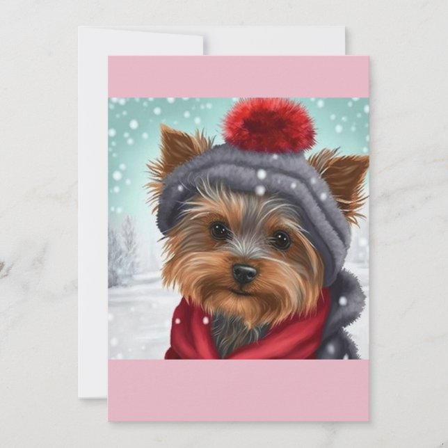 Cartes Pour Fêtes Annuelles T-shirt cadeau de Noël Yorkshire Terrier (Devant)