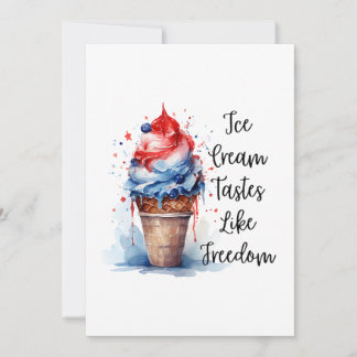 Cartes Pour Fêtes Annuelles T-shirt crème glacée Patriotique 4 juillet