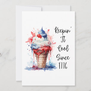 Cartes Pour Fêtes Annuelles T-shirt crème glacée Patriotique 4 juillet