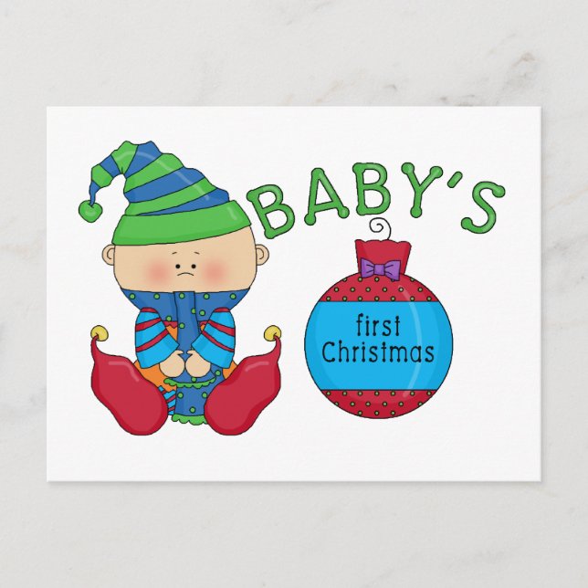 Cartes Pour Fêtes Annuelles T-shirts et Cadeaux de 1er Noël Elf (Devant)