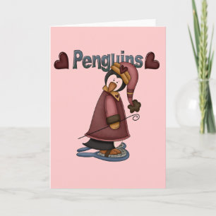 Cartes Pour Fêtes Annuelles T-shirts et cadeaux Penguin en raquettes