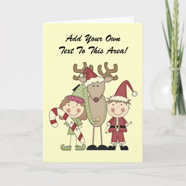 Cartes Pour Fêtes Annuelles T-shirts et cadeaux Reindeer et Elves (Devant)