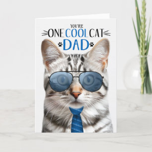 Cartes Pour Fêtes Annuelles Tabby Argent Chat Fête des pères Un Cool Chat