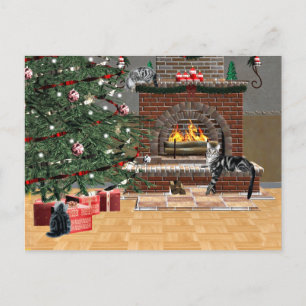 Cartes Pour Fêtes Annuelles Tabby cat Christmas