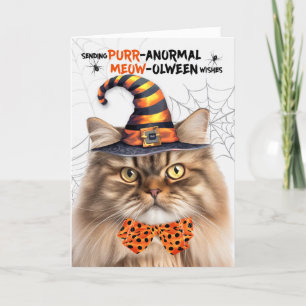 Cartes Pour Fêtes Annuelles Tabby Chat persan PURRanormal MEOWolween