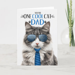 Cartes Pour Fêtes Annuelles Tabby gris et blanc Fête des pères de chat un chat