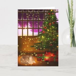 Cartes Pour Fêtes Annuelles Tabby kitty Christmas