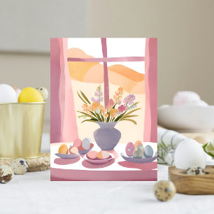 Cartes Pour Fêtes Annuelles Table de Pâques   Bouquet Floral Aquarelle artisan