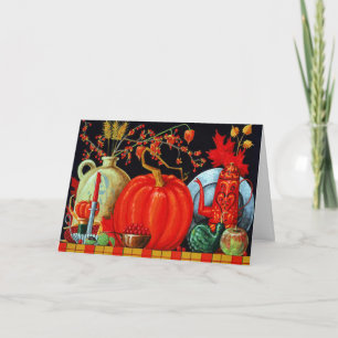 Cartes Pour Fêtes Annuelles Table festive d'automne Action de grâce Amis & Fam