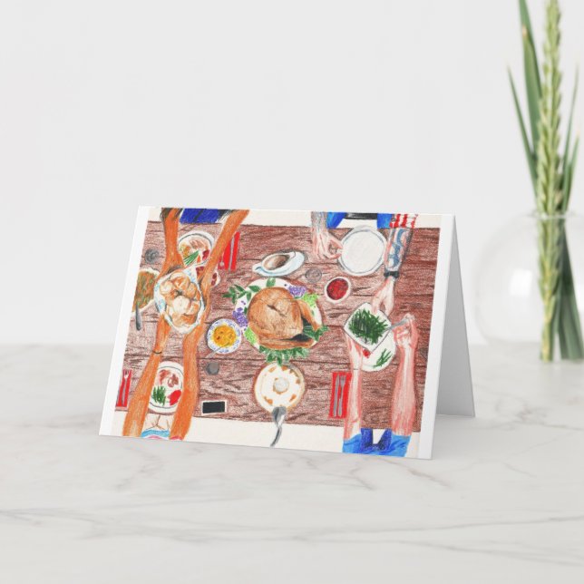 Cartes Pour Fêtes Annuelles Table Thanksgiving (Devant)