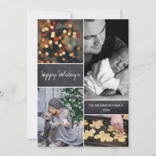 Cartes Pour Fêtes Annuelles Tableau de bord Customisé photos multiples Noël