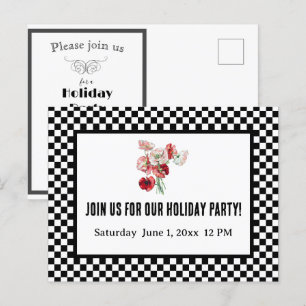 Cartes Pour Fêtes Annuelles Tableau de bord noir et blanc Retro Company Pique-