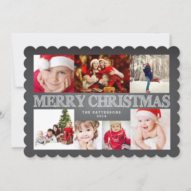 Cartes Pour Fêtes Annuelles Tableau noir Joyeux Noël Collage photo (Devant)