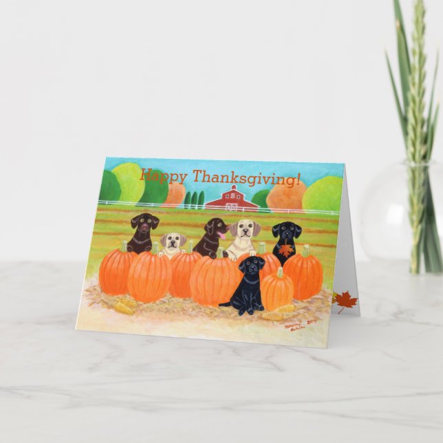 Cartes Pour Fêtes Annuelles Tableaux Citrouilles d'automne (Devant)