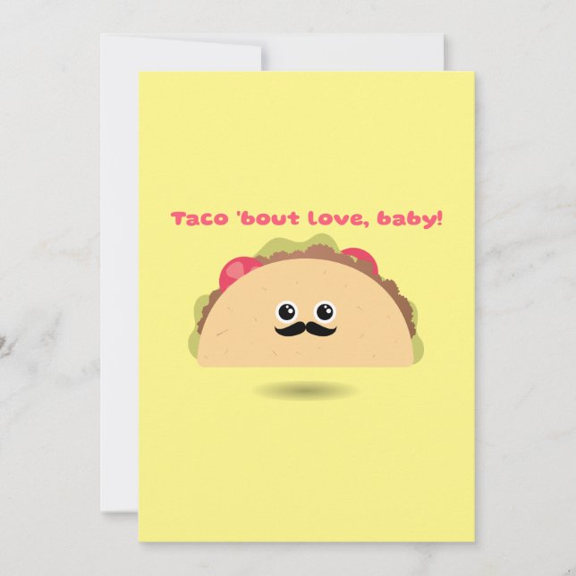Cartes Pour Fêtes Annuelles Taco à propos de l'amour bébé Saint-Valentin (Devant)