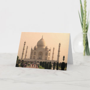 Cartes Pour Fêtes Annuelles Taj Mahal avec des gens