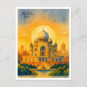 Cartes Pour Fêtes Annuelles Taj Mahal Inde Aquarelle Souvenir