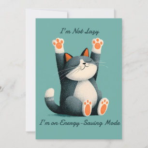 Cartes Pour Fêtes Annuelles Taker Nap Professionnel Drôle Chat Dormir