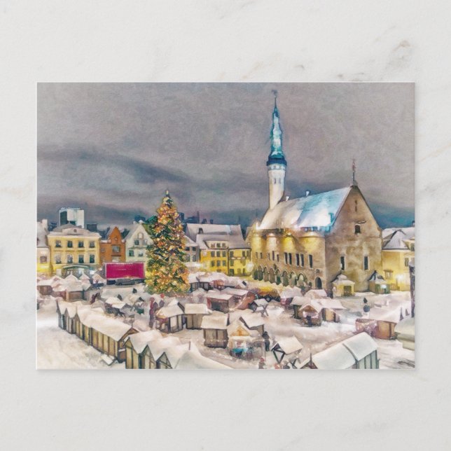 Cartes Pour Fêtes Annuelles Tallinn Estonia Christmas Market (Devant)