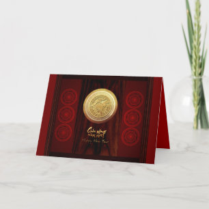 Cartes Pour Fêtes Annuelles Tambours de bronze vietnamien Têt Cheval Nouvel An