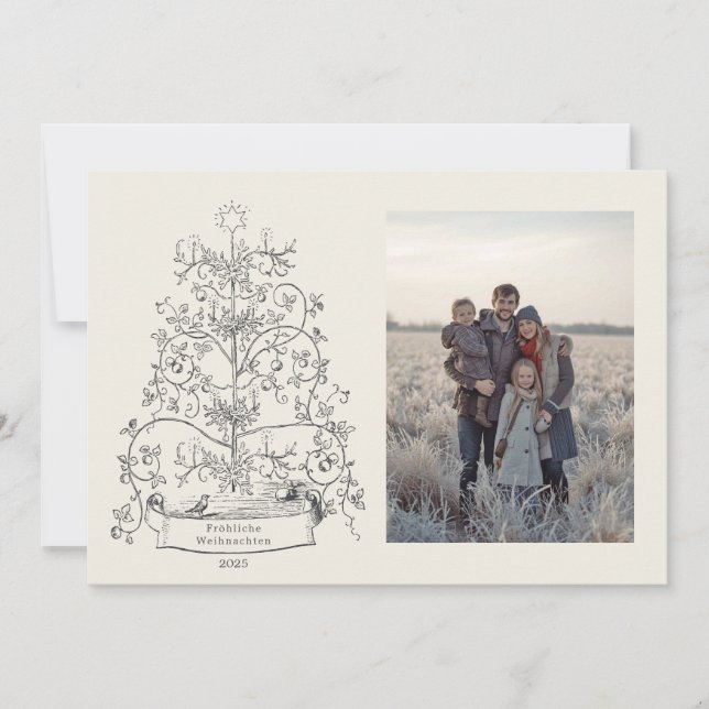 Cartes Pour Fêtes Annuelles Tannenbaum German Photo Holiday Card (Devant)