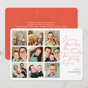 Cartes Pour Fêtes Annuelles Tant de bénédictions année en revue Photo Collage 