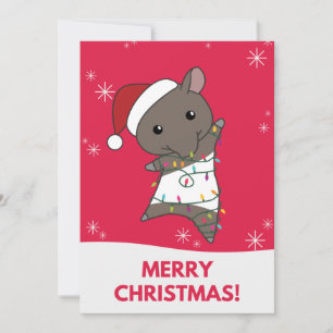 Cartes Pour Fêtes Annuelles Tapir Christmas Tapire Winter Animaux Holiday Card