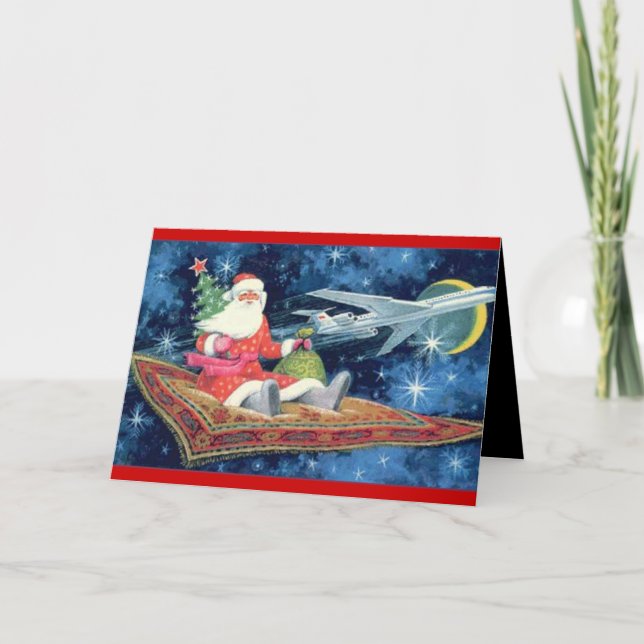 Cartes Pour Fêtes Annuelles tapis magique père Noël (Devant)