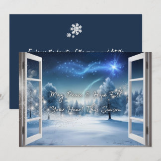 Cartes Pour Fêtes Annuelles Tarjeta de Esperanza y Paz con Escena Invernal