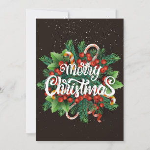 Cartes Pour Fêtes Annuelles Tarjeta de navidad con adorno en fondo negro