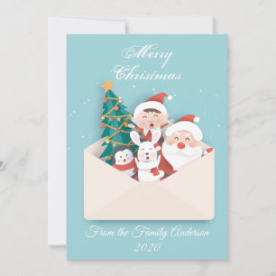 Cartes Pour Fêtes Annuelles Tarjeta de navidad con sobre y detalles navideños