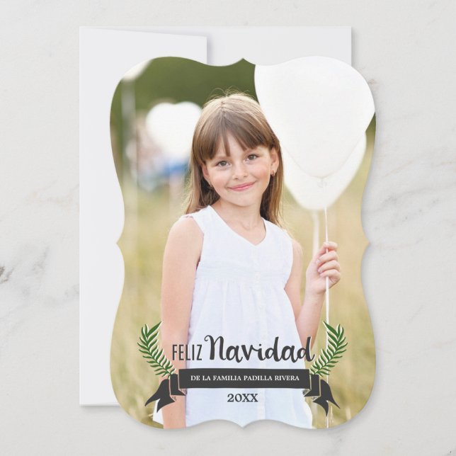 Cartes Pour Fêtes Annuelles Tarjeta de Navidad Elegante (Devant)