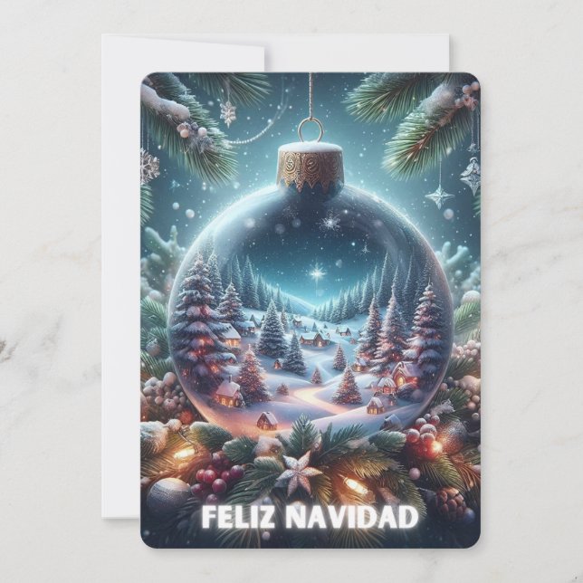 Cartes Pour Fêtes Annuelles Tarjeta de Navidad  - Feliz Navidad Adorno (Devant)