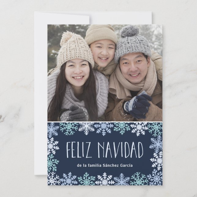 Cartes Pour Fêtes Annuelles Tarjeta de Navidad Moderna Letras (Devant)