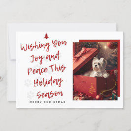 Cartes Pour Fêtes Annuelles Tarjeta de Navidad 'Wishing You Joy and Peace'