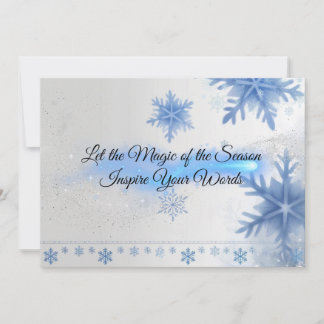 Cartes Pour Fêtes Annuelles Tarjeta Felicitación Invernal con Copos de Nieve