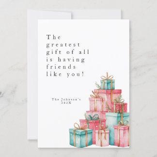 Cartes Pour Fêtes Annuelles Tarjeta Festiva Minimal Pastel Regalos con Foto 