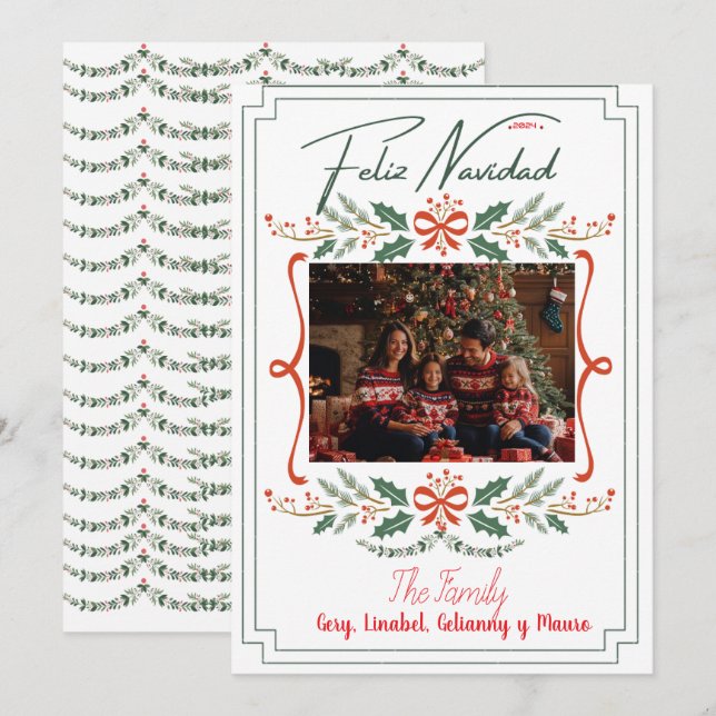Cartes Pour Fêtes Annuelles Tarjeta Festiva Navidades de Botánico Mistletoe (Devant / Derrière)