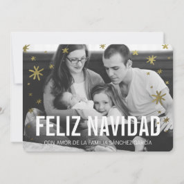 Cartes Pour Fêtes Annuelles Tarjetas Navideñas de Foto | Nieve de Oro
