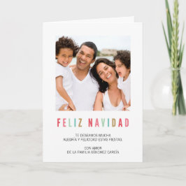 Cartes Pour Fêtes Annuelles Tarjetas Navideñas de Foto | Saludos Coloridos