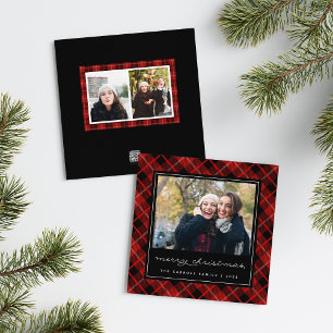 Cartes Pour Fêtes Annuelles Tartan Holiday Square photo