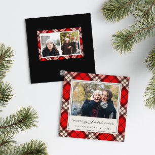 Cartes Pour Fêtes Annuelles Tartan Holiday   Square photo