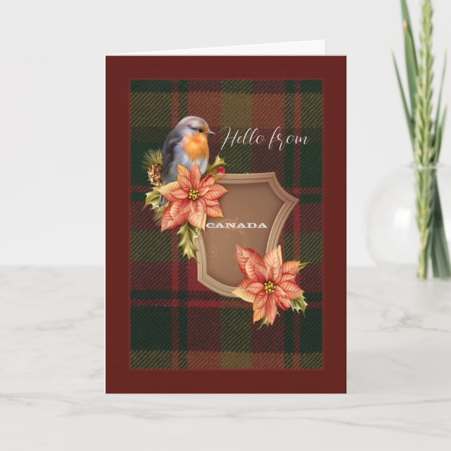 Cartes Pour Fêtes Annuelles Tartan original de feuille d'érable canadienne (Devant)