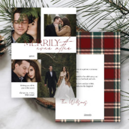 Cartes Pour Fêtes Annuelles Tartan vert rouge moderne Merrily toujours après l