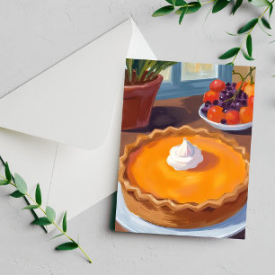 Cartes Pour Fêtes Annuelles Tarte à la citrouille Peinture aquarelle de Than