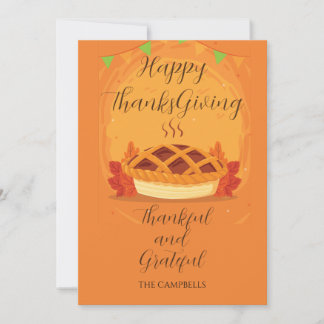 Cartes Pour Fêtes Annuelles Tarte Citrouille bon thanksgiving FALL